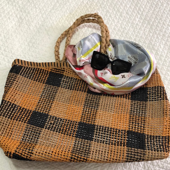 Zara plaid woven tote bag - Picture 2 of 10